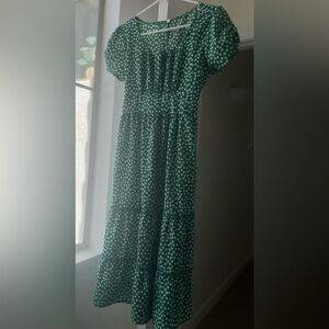 Flower Maxi Dress Green